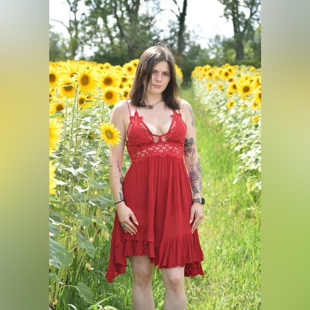 Red free people dress